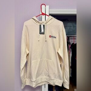 Converse Vintage Inspired Logo Fleece Mens Lg Cream Hoodie. NWT